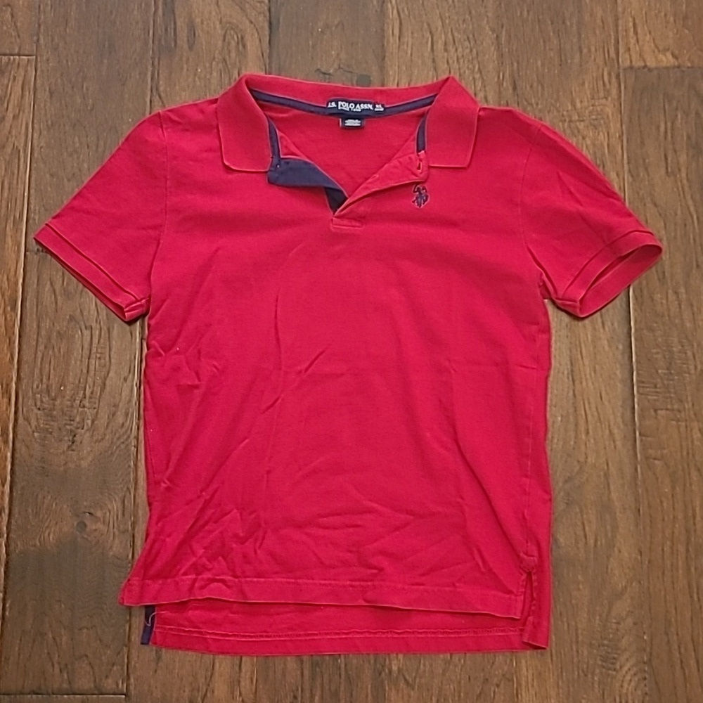 💥3for$12💥 US Polo Association boy's red polo style shirt size XL (14/16)